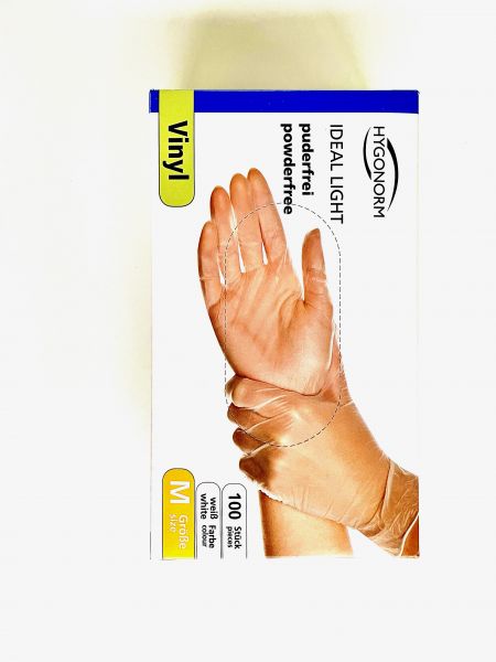 Vinyl Einmalhandschuhe, Antiallergisch & puderfrei, 100 St, XS –L